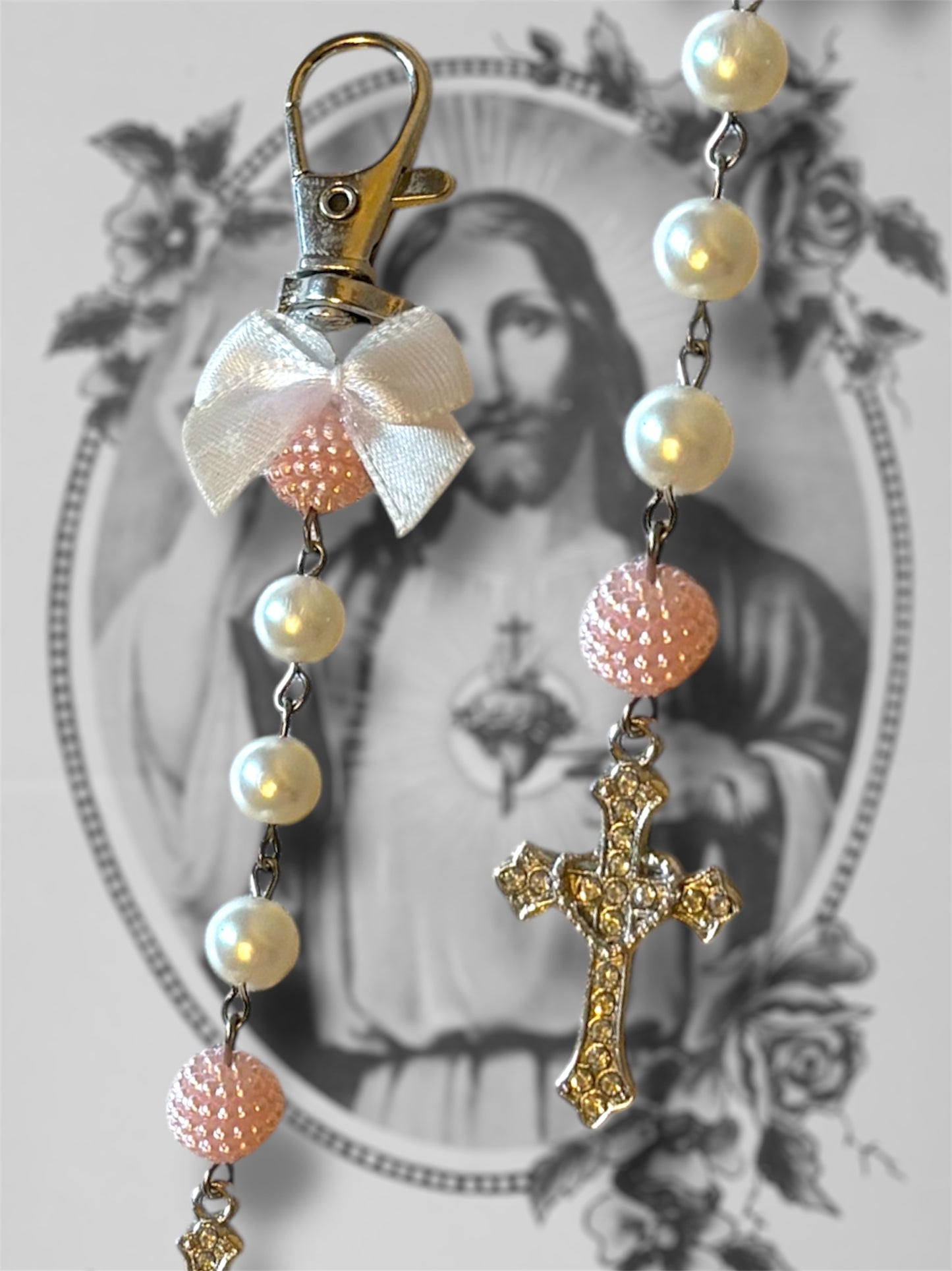 Porte clé nœud céleste argenté