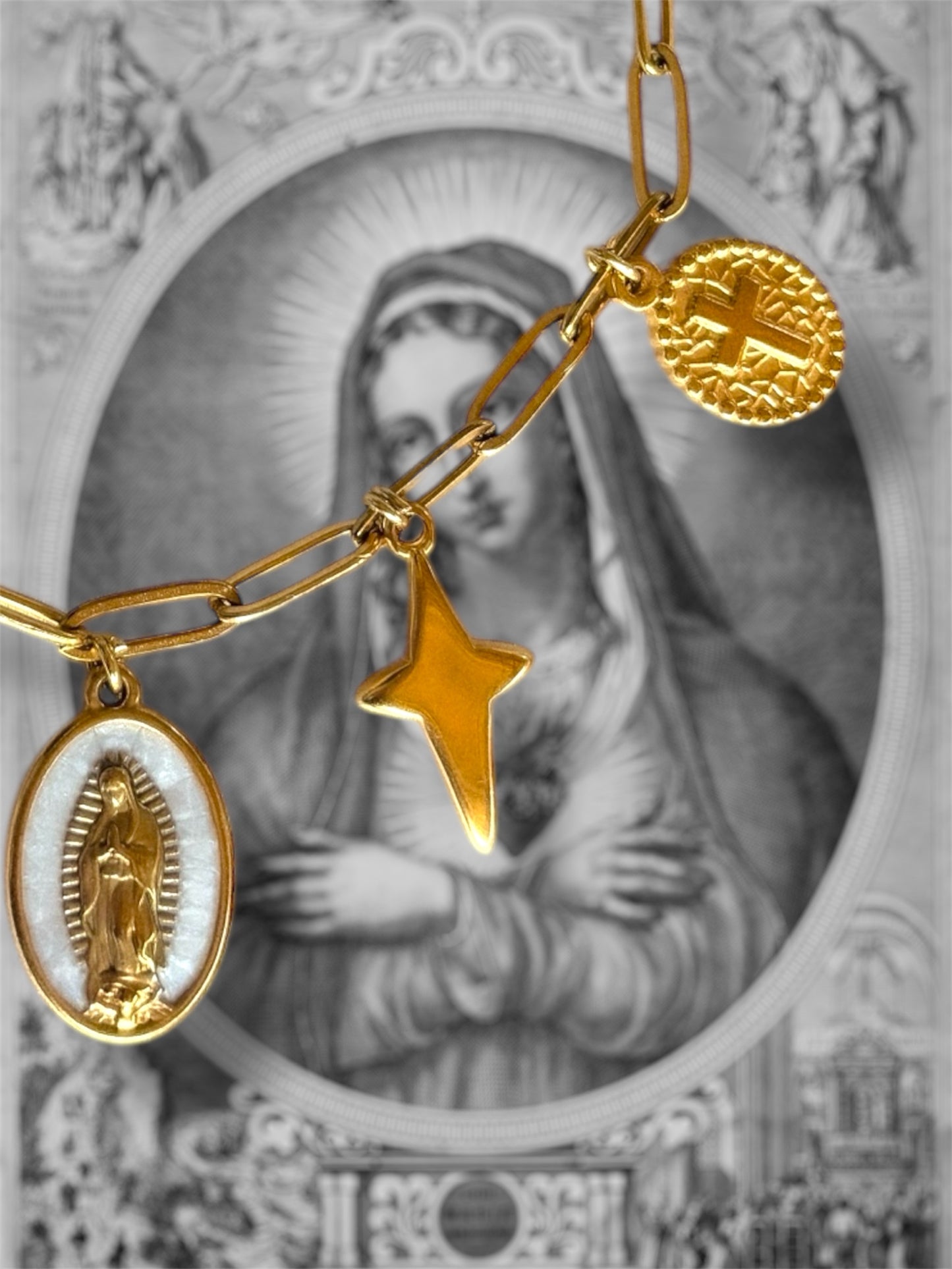 Bracelet Vierge Marie ( blanc )