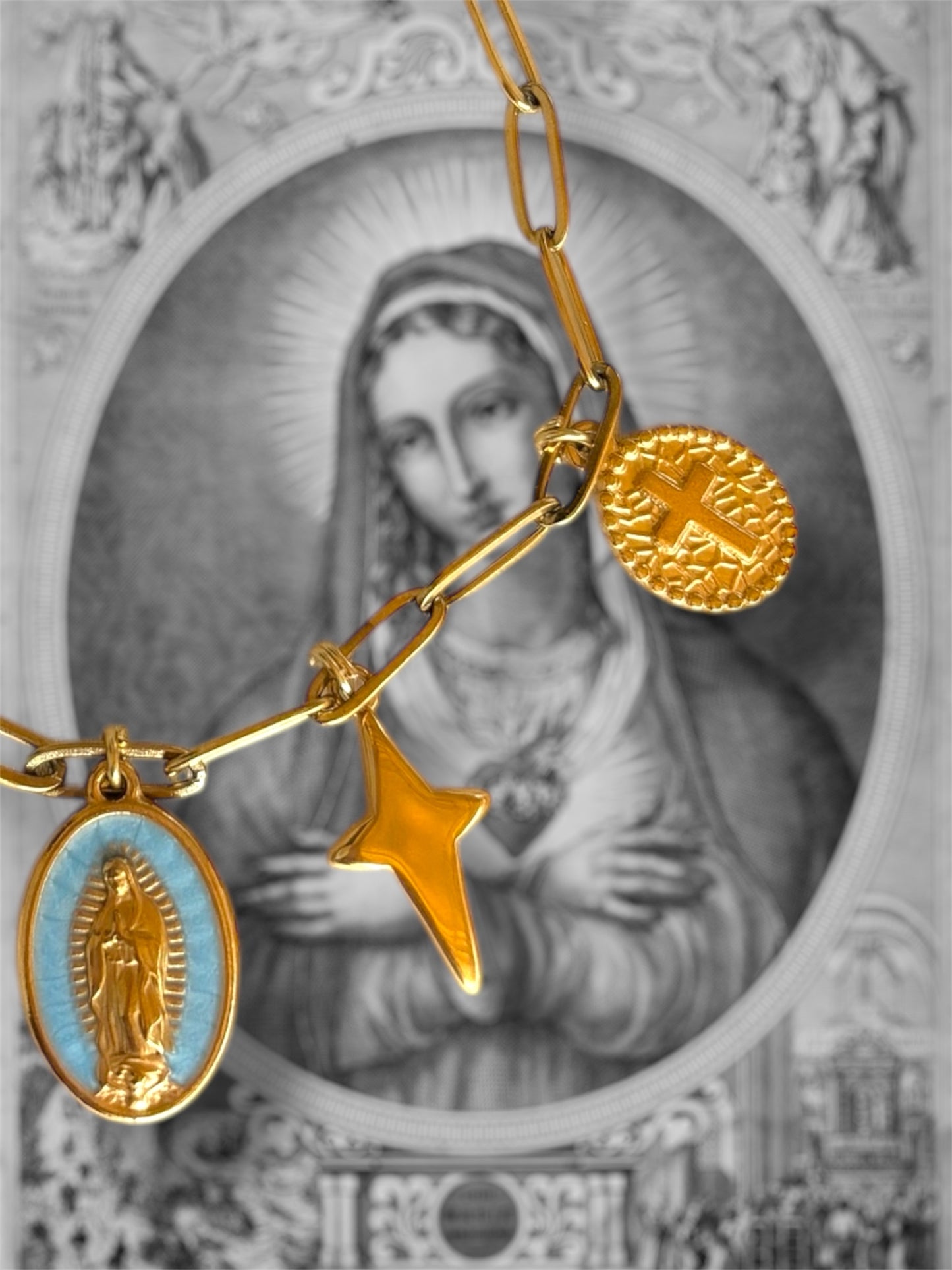 Bracelet Vierge Marie ( bleu )