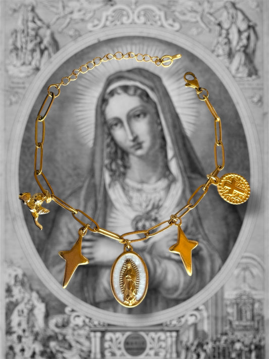 Bracelet Vierge Marie ( blanc )