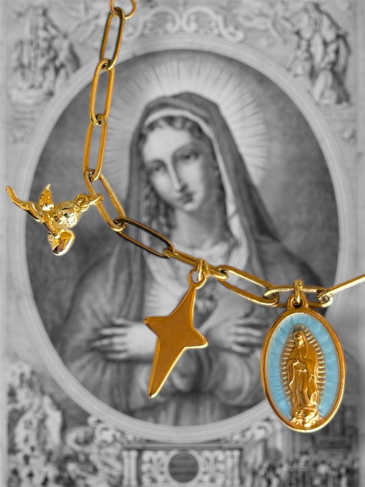 Bracelet Vierge Marie ( bleu )