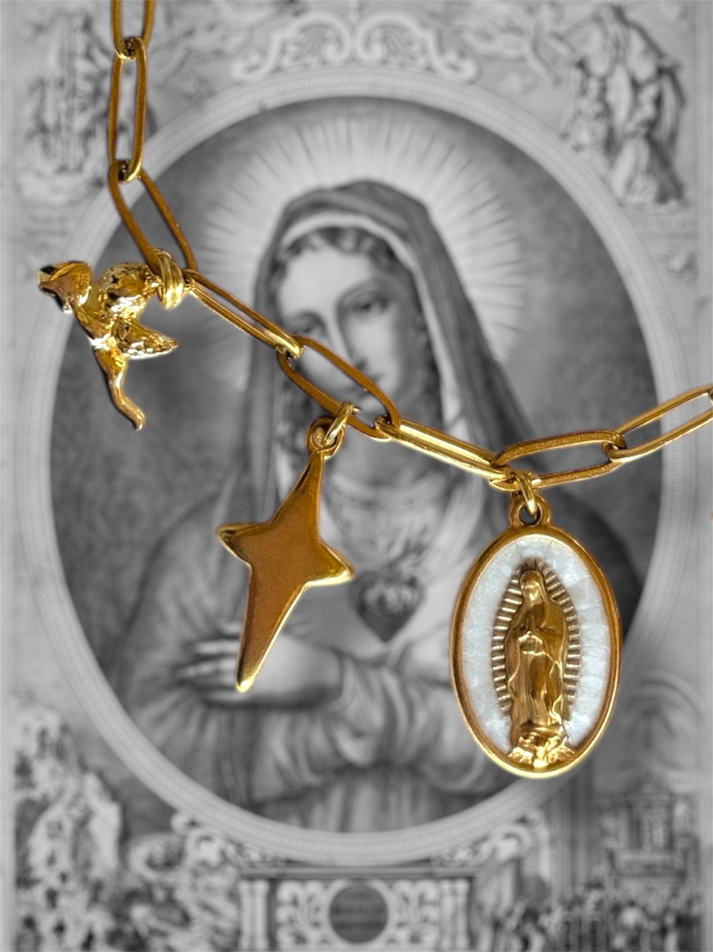 Bracelet Vierge Marie ( blanc )