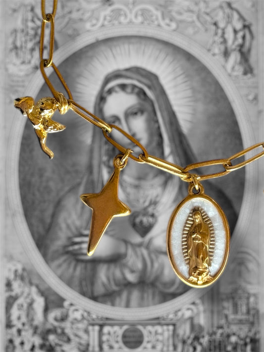 Bracelet Vierge Marie ( blanc )