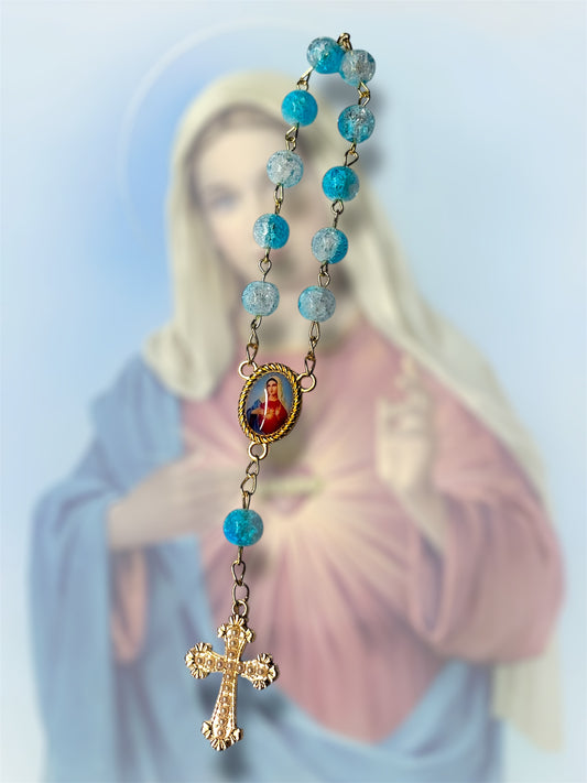 Dizainier bleu et blanc (Vierge Marie)