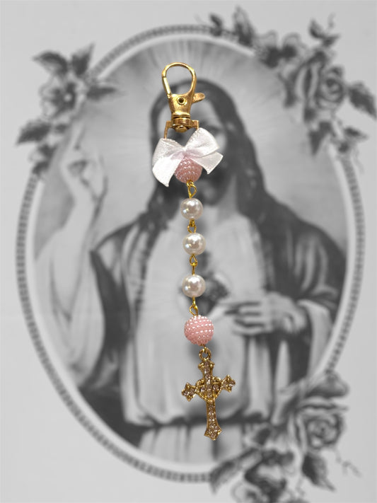 Porte clé noeud céleste doré