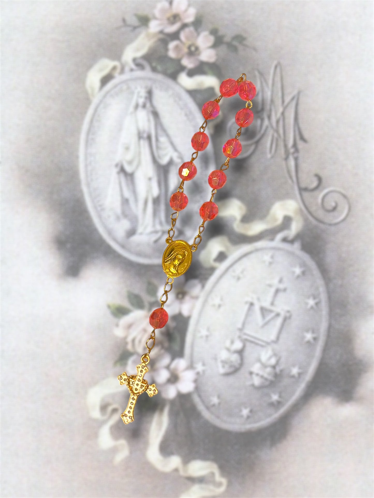 Dizainier rose (Jésus et Marie)