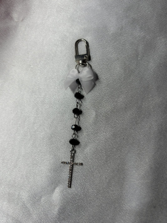 Porte clé noir avec noeud