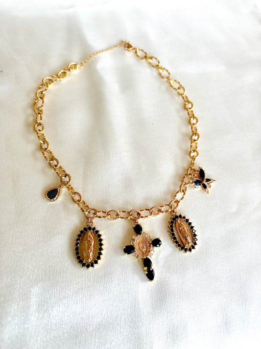 Collier doré & Noir
